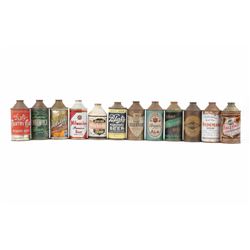 Cone Top Beer Can Collection of Twelve c. 1940's