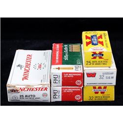 32 Auto, .32 S&W and 25 Auto Caliber Ammunitions