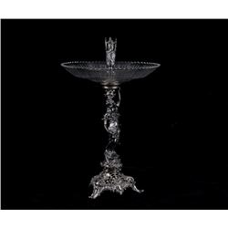 Victorian Plated Silver & Glass Bowl Comport c1890