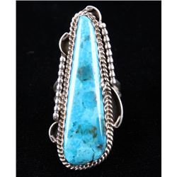 Navajo Carico Lake Turquoise & Sterling Ring