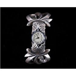 Navajo F Jones Sand Cast Sterling Silver Watchband