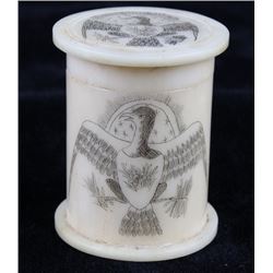 RARE: Walrus Ivory Scrimshaw Trinket Case