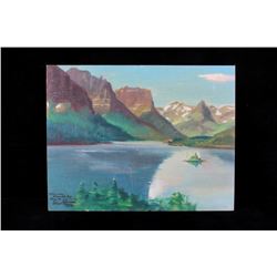 Carl Tolpo St. Mary's Lake Oil Painting c.1965