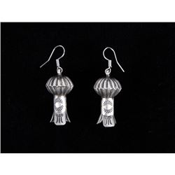 Navajo Chris Hale Sterling Silver Stamped Earrings