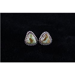 Navajo Kingman Turquoise Sterling Silver Earrings