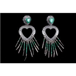 Navajo Q T Quoc Sterling Silver Malachite Earring