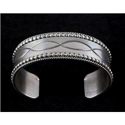Navajo Ron Y. Sterling Silver Engraved Bracelet