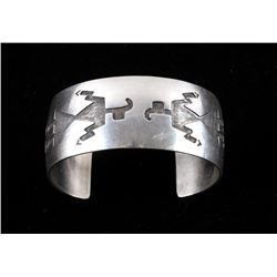 Navajo M. Thomas Sterling Silver Engraved Bracelet