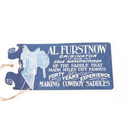 Like New Al. Furstnow Saddle Tag Early 1900"s