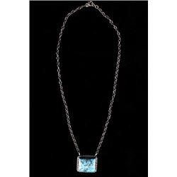 Navajo Silver Kingman Turquoise Handmade Necklace