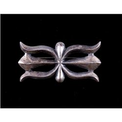 Navajo Sand Cast Sterling Silver Brooch
