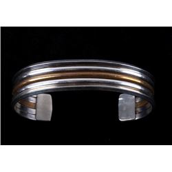 Navajo Sterling Silver Cuff & Gold Plated Cuff