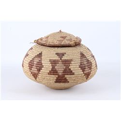 Papago Indian Hand Woven Basket c. 1940's-50's