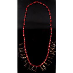 Plains Indian Trade Bead & Jingle Cone Necklace
