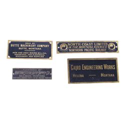 Antique Brass Name Plates From Montana Companies