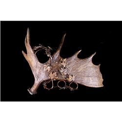 Moose Antler Art Wine Glass & Bottle Holder