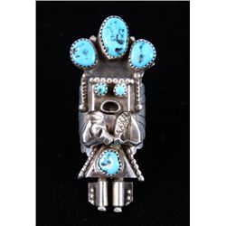 Navajo Sterling & Turquoise Signed Kachina Ring