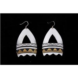 Navajo T&R Singer Sterling & 14K Gold Earrings