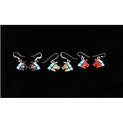 Zuni S. Lonjose Mosaic Inlaid Turquoise Earring