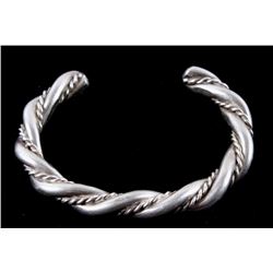 Navajo Twisted Rope Sterling Silver Bracelet