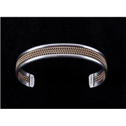 Navajo Tahe Sterling & 12K Gold Bracelet