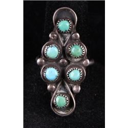 1920'S Navajo Old Pawn Silver & Turquoise Ring