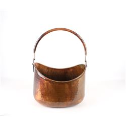 Hammered Copper Swivel Handled Bucket c. 1960's
