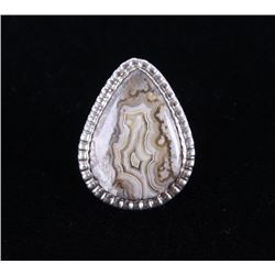 Navajo Crazy Lace Agate Ring by Charlie Chee Bowie
