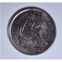 1872-S SEATED LIBERTY HALF DIME AU/BU