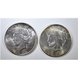 1922 & 25 PEACE DOLLARS BU