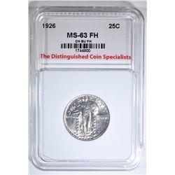 1926 STANDING LIBERTY QUARTER, TDCS CH BU FH
