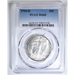 1946-D WALKING LIBERTY HALF DOLLAR PCGS MS-65