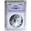 Image 1 : 1987 AMERICAN SILVER EAGLE, APCG PERFECT GEM BU