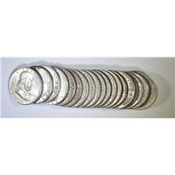 ROLL CIRC MIXED DATE FRANKLIN HALF DOLLARS