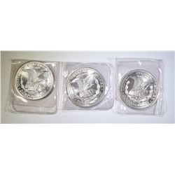 3 1 OZ SILVER ROUNDS  WORLD TRADE AND COMMERCE