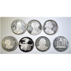 7 STERLING SILVER ROUNDS  6.5 TROY OUNCES
