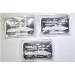 3 1 OZ SILVER BARS SHELBY MUTUAL INSURANCE CO.