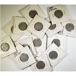 LOT OF 16 MIXED DATE LIBERTY NICKELS