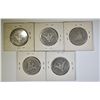 Image 2 : LOT OF 5 MIXED DATE BARBER HALF DOLLARS