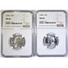 Image 1 : 2 1964 WASHINGTON QUARTERS  NGC MS-66