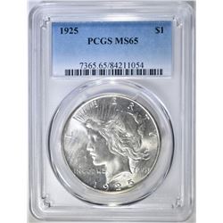 1925 PEACE DOLLAR PCGS MS-65