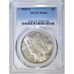 1925-S PEACE DOLLAR PCGS MS-64