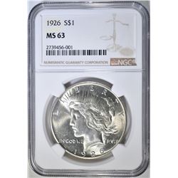 1926 PEACE DOLLAR NGC MS-63
