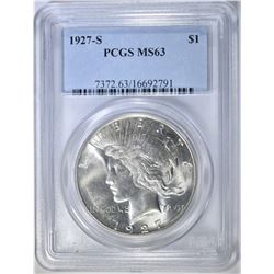 1927-S PEACE DOLLAR PCGS MS-63