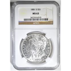 1881-S MORGAN DOLLAR  NGC MS-63