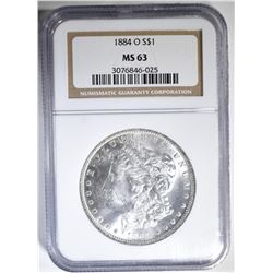 1884-O MORGAN DOLLAR  NGC MS-63