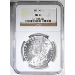 1885-O MORGAN DOLLAR  NGC MS-63