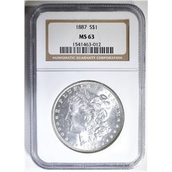 1887 MORGAN DOLLAR  NGC MS-63