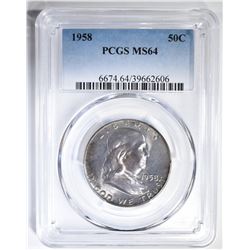 1958 FRANKLIN HALF DOLLAR  PCGS MS-64