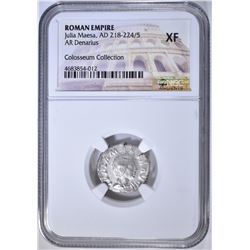 AD 218-224/5 JULIA MAESA AR DENARIUS NGC XF
